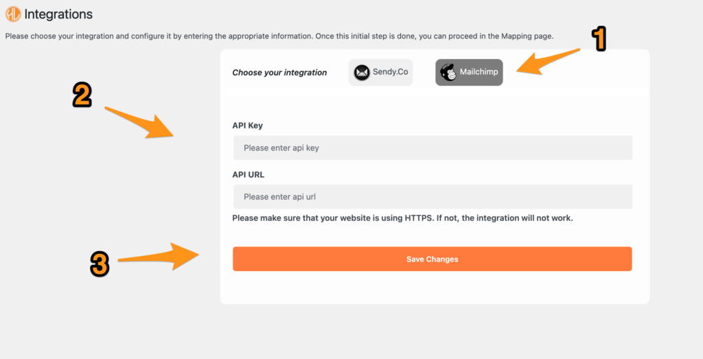 Mailchimp integration steps