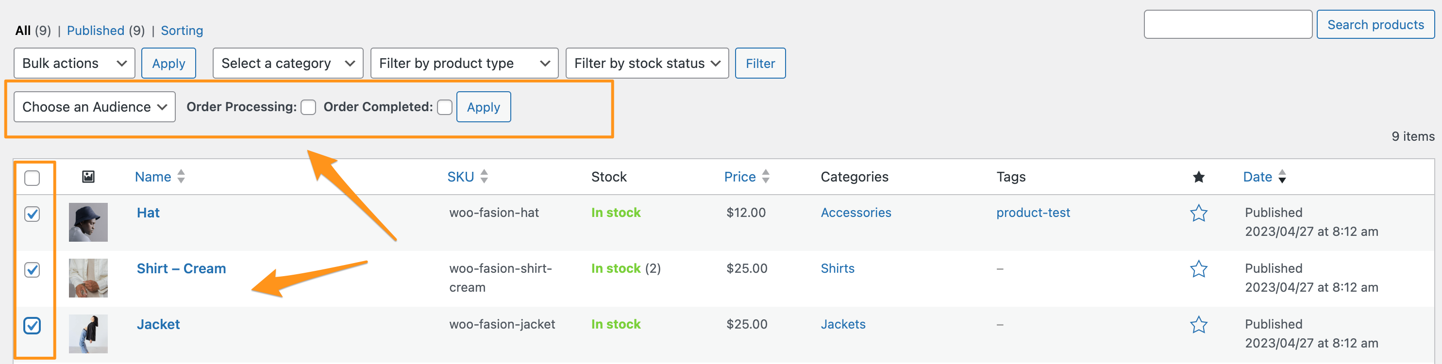 mailchimp bulk selector